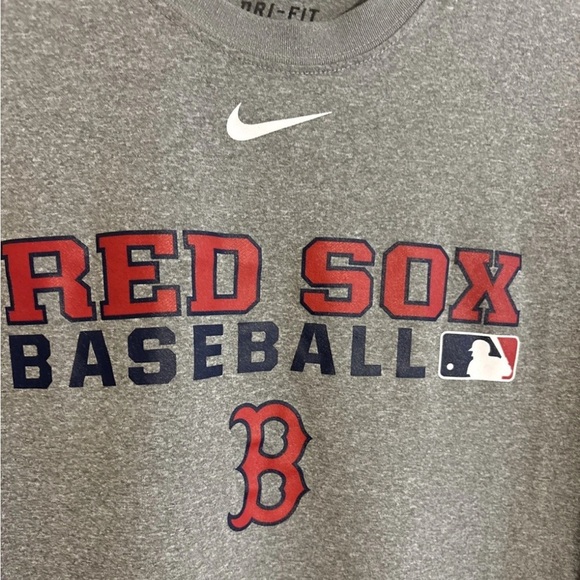 Nike Boston Red Sox Dri-Fit Gray T-shirt MLB Baseball Tee - Picture 2 of 6